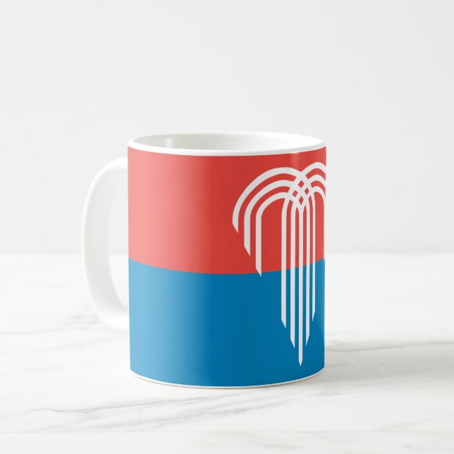 Tasse mit der Flagge von Kansas City, Missouri (Vorderseite Links)