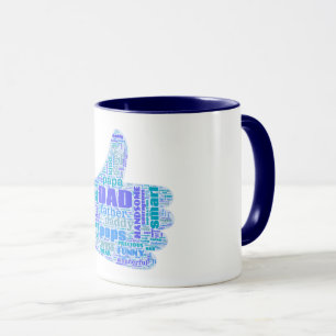 Tasse mit Druck in der Mitte - Word Cloud