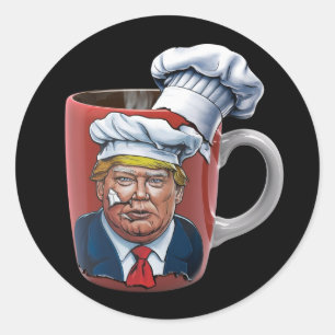 Tasse mit einem Trump(2) Runder Aufkleber