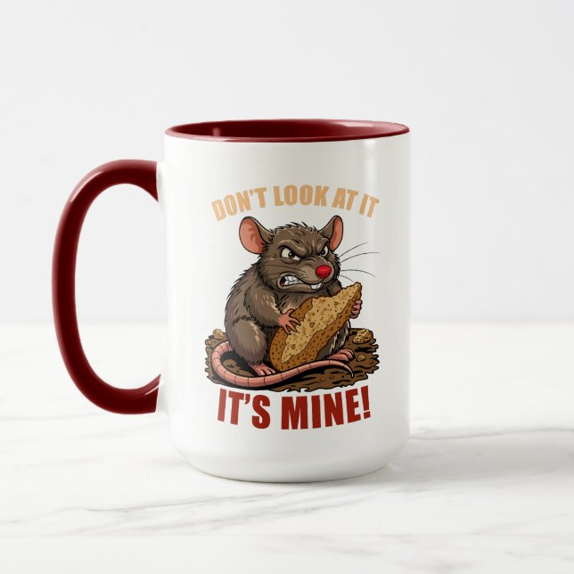 Tasse mit einer niedlichen Ratte (Links)