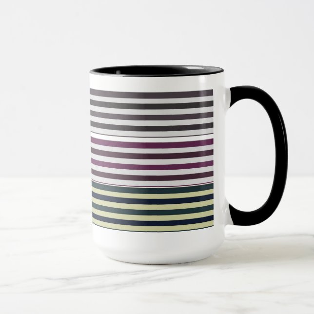 Tasse mit farbenfrohen Streifen (Rechts)