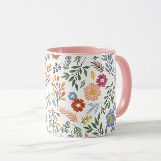 Tasse mit farbiger Blume