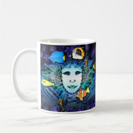 Tasse mit Fee-und Fisch-grafische Kunst-Dekor