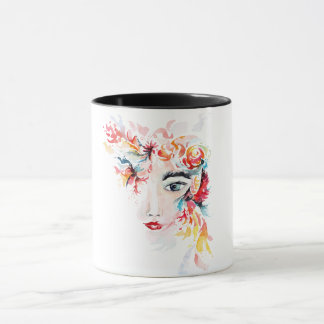 Tasse mit floralen Watercolor