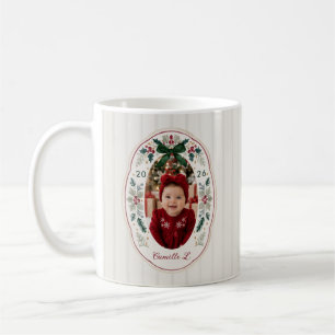 Tasse mit Foto vom ersten Weihnachten des Babys ei