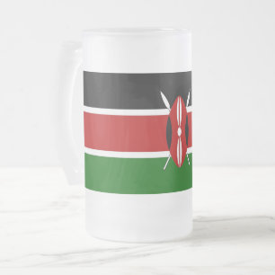 Tasse mit Frostglas-Effekt und Flagge Kenias