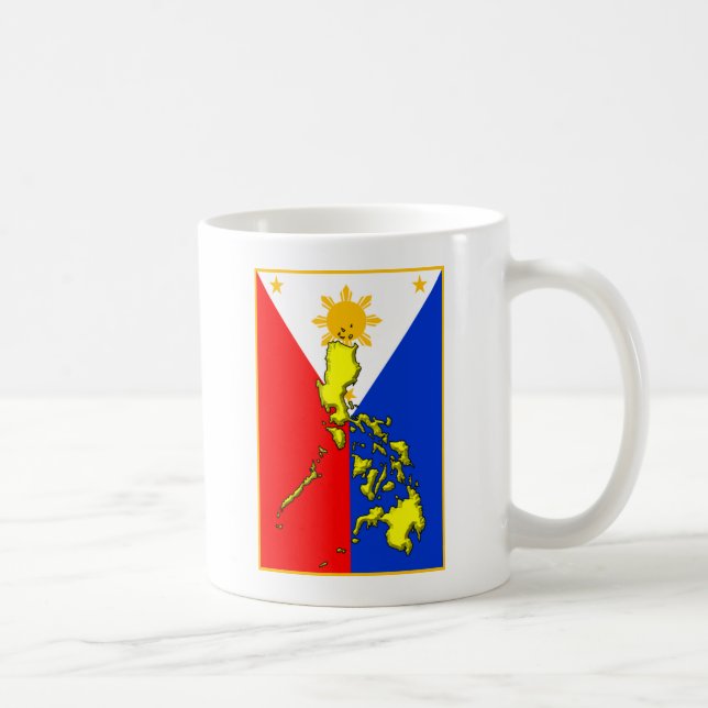 Tasse mit gelber philippinischer Karte auf philipp (Rechts)