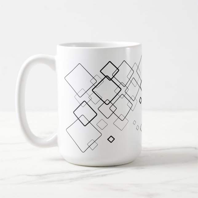 Tasse mit geometrischem Muster. (Links)