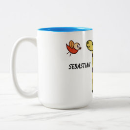 Tasse mit Giraffe und Vögeln