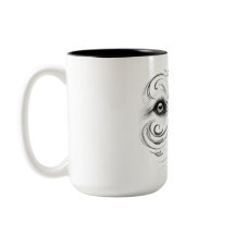 Tasse mit Hund und menschlichem Gesicht