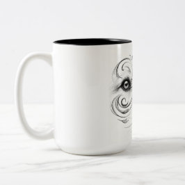 Tasse mit Hund und menschlichem Gesicht