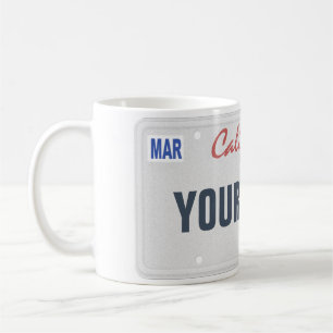 Tasse mit individuellem Namen und kalifornischem N
