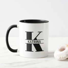 Tasse mit individuellem Namensbuchstaben 'K'