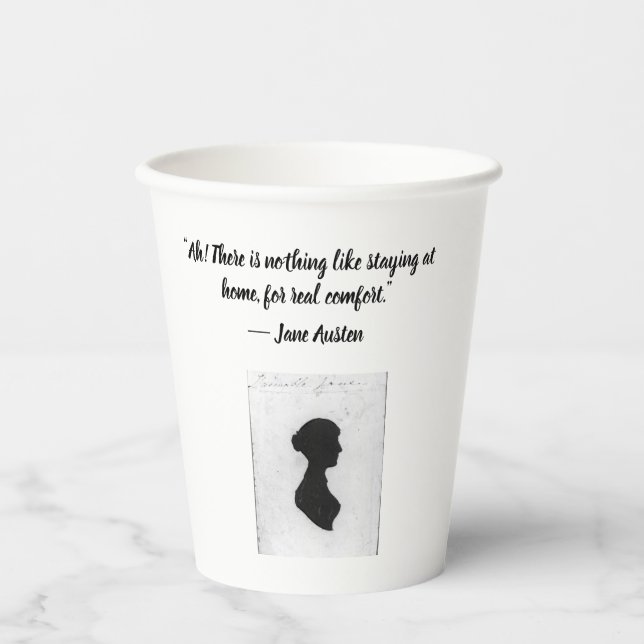 Tasse mit Jane Austen Zitat Pappbecher (Vorderseite)