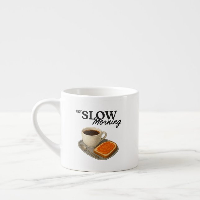 Tasse mit Kaffee- und Toastillustration (Links)