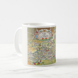 Tasse mit Karte des Loire-Tals von Frankreich