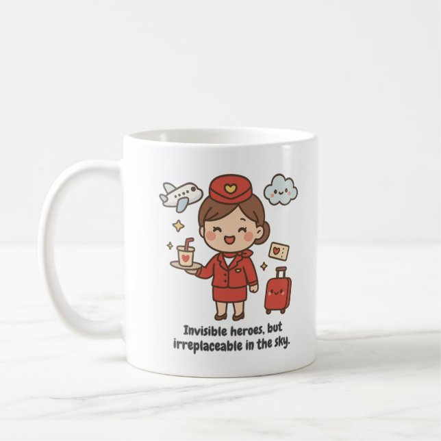 Tasse mit kawaii Stewardess  (Links)