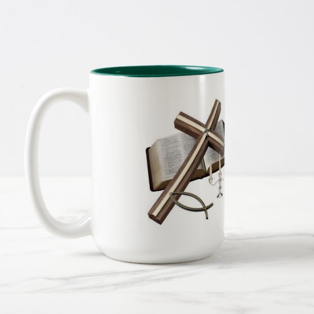Tasse MIT KREUZEN UND     BIBLEGREEN UND WEISS (Links)
