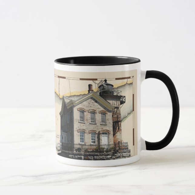 Tasse mit Leuchttürmen 1, Hudson-Athen u. (Rechts)