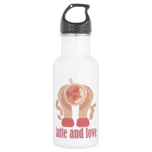 Tasse mit Liebe, Händchen und Kaffee - Angebot Edelstahlflasche