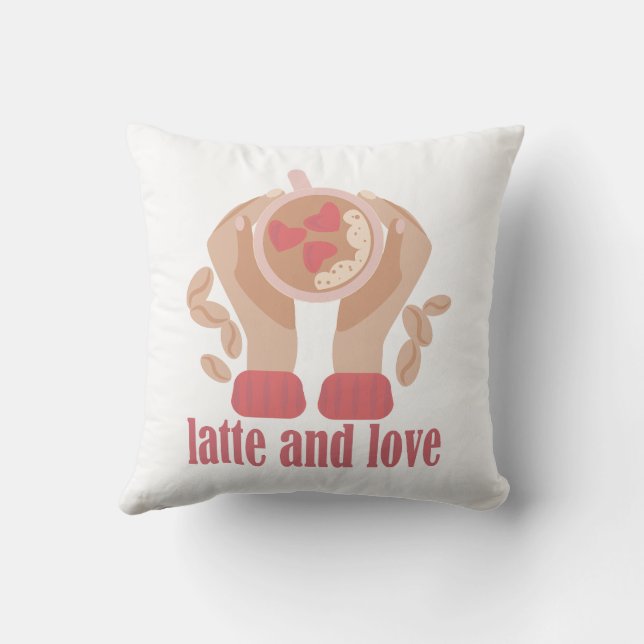 Tasse mit Liebe, Händchen und Kaffee - Angebot Kissen (Rückseite)