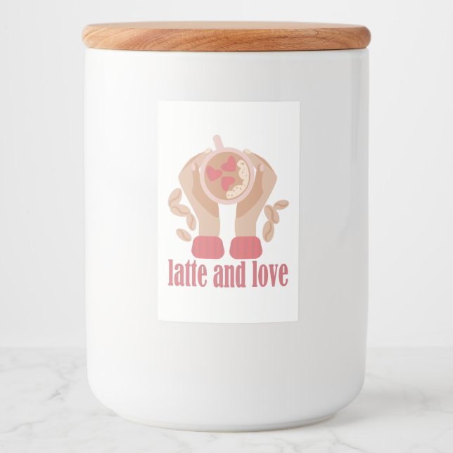 Tasse mit Liebe, Händchen und Kaffee - Angebot Lebensmitteletikett (Vorderseite)