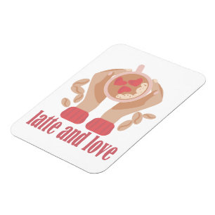 Tasse mit Liebe, Händchen und Kaffee - Angebot Magnet