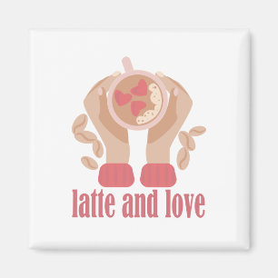 Tasse mit Liebe, Händchen und Kaffee - Angebot Magnet