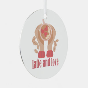 Tasse mit Liebe, Händchen und Kaffee - Angebot Ornament Aus Metall