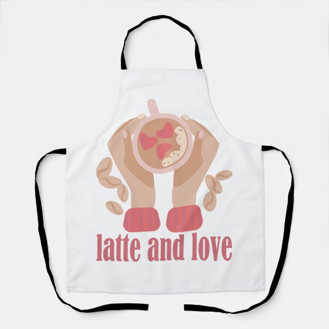 Tasse mit Liebe, Händchen und Kaffee - Angebot Schürze (Vorderseite)