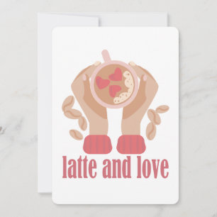 Tasse mit Liebe, Händen und Kaffee Anführungseinga Einladung