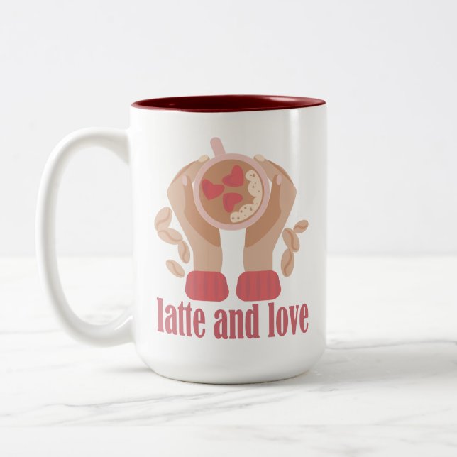 Tasse mit Liebe, Kaffee und Tee Kaffee (Links)