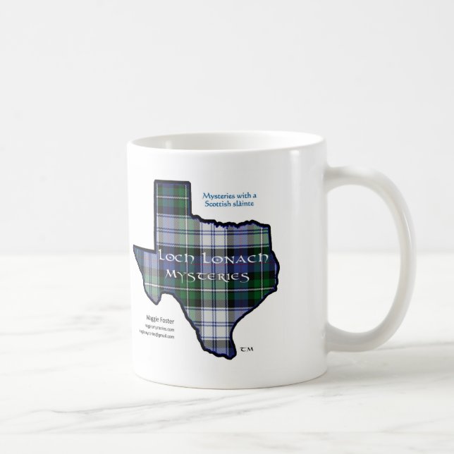 Tasse mit Loch Lonach Mysteries Tartan Texas Logo (Rechts)