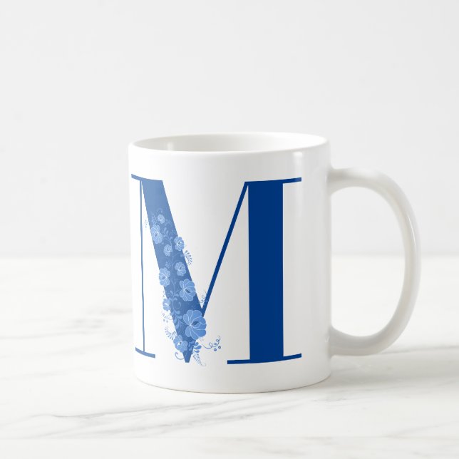 Tasse mit Monogramm Floral Letter (Rechts)