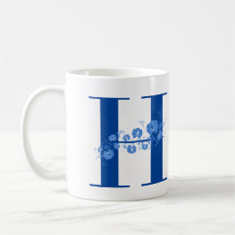 Tasse mit Monogramm Floral Letter H