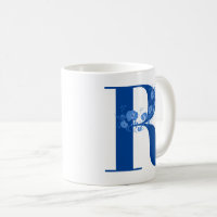 Tasse mit Monogramm Floral Letter R
