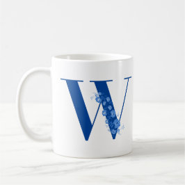 Tasse mit Monogramm Floral Letter W