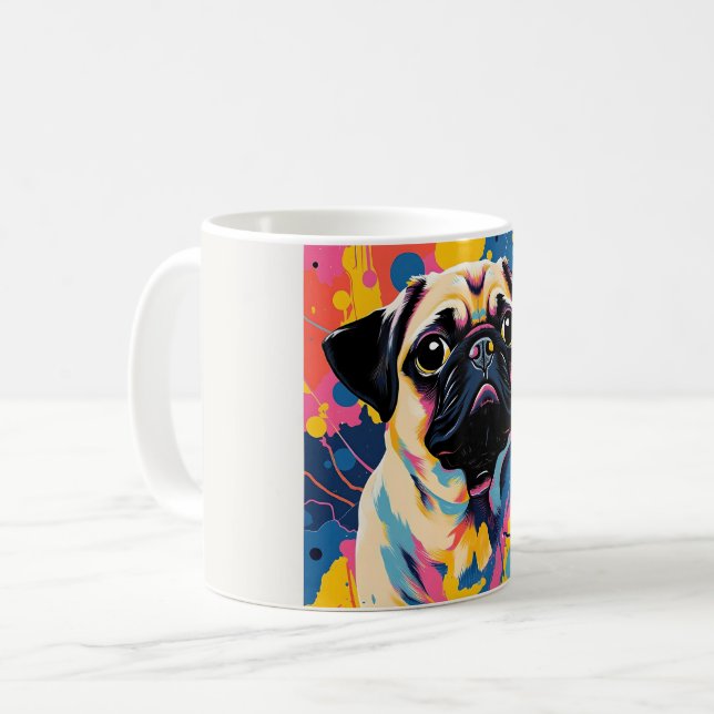 Tasse mit Mops-Design (Vorderseite Links)