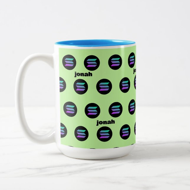 Tasse mit Namen Solana crypto Händler Kaffee Tasse (Links)