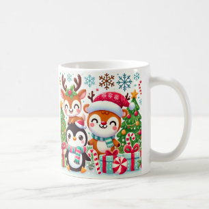 Tasse mit niedlichen Weihnachtsfiguren