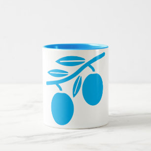 Tasse mit Obst- und Ölbaumsymbolen