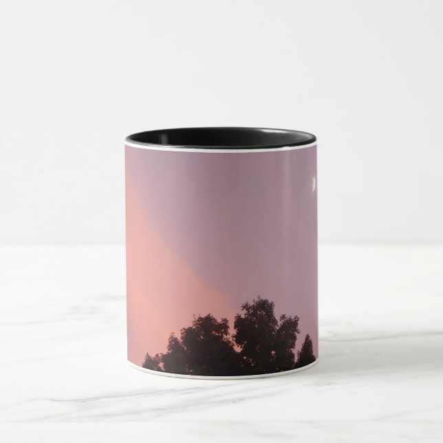 Tasse mit originalem Foto von Sonnenuntergang mit  (Zentrum)