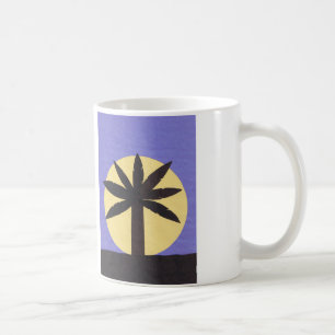 Tasse mit Palmenbaum und Vollmond