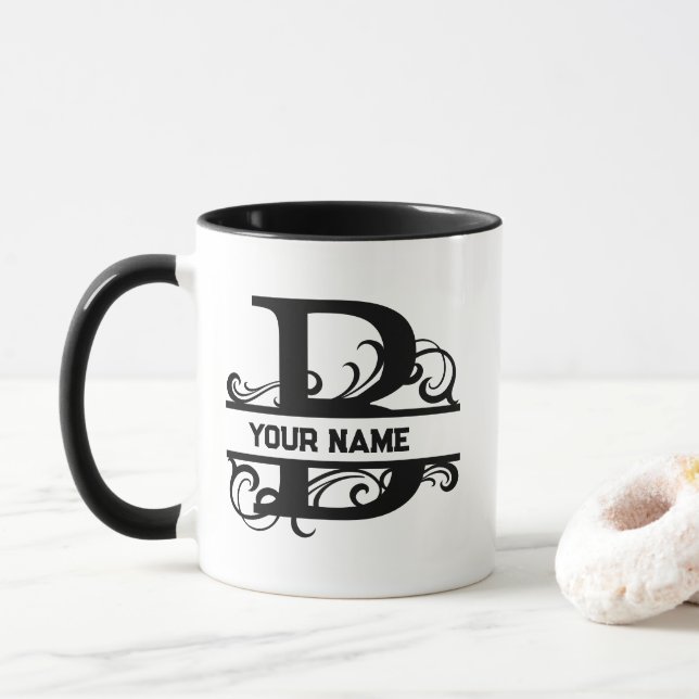 Tasse mit personalisiertem Namen | INDIVIDUELLE NA (Mit Donut)