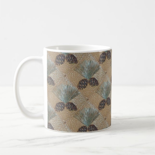 Tasse mit Pinecone-Design (Links)