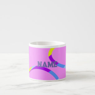 Tasse mit rosa Schleifen und einem Namen