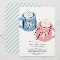Tasse mit rosa und blauer Schokolade Geschlechtsve