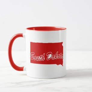 Tasse mit roter Form des Bundesstaates South Dakot