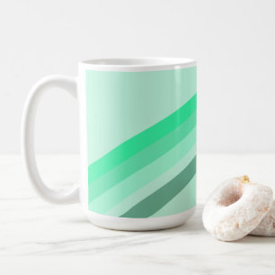 Tasse mit ruhigen, grünen Streifen
