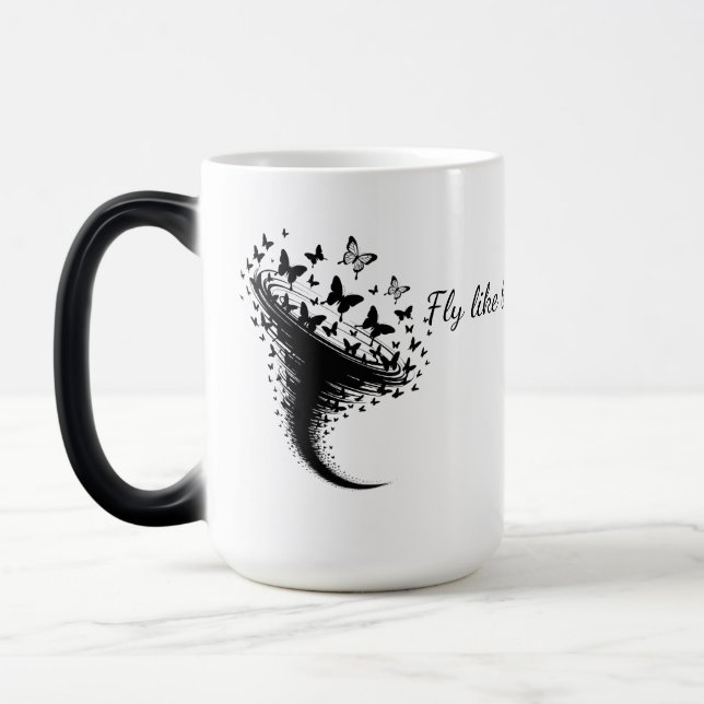 Tasse mit Schmetterlingsmotiv- Flügel der Freiheit (Links)